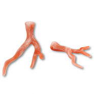 Acrylic charms coral Brown-White Marble