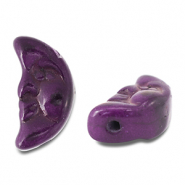 Beads Ceramic moon Dark Purple