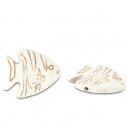 Beads Ceramic fish Off White