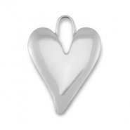 Stainless steel charms heart Silver