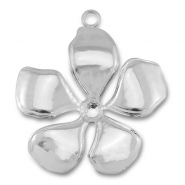 Stainless steel charms flower Silver