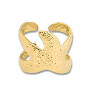 Stainless steel rings starfish Gold