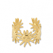Stainless steel rings sun Gold