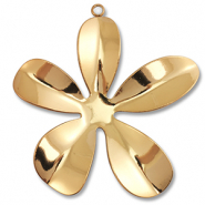 Stainless steel charms flower Gold