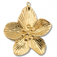 Stainless steel charms flower Gold