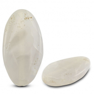 Natural stone beads Agate ovalTransparent Grey/Transparent Light Cream Peach