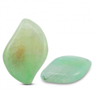 Natural stone beads Quartz leaf crackled Transparent Light Green