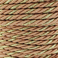 Trendy cord twisted 3mm Camel Brown-Gold