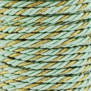 Trendy cord twisted 3mm Mint Green-Gold