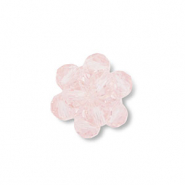 Top Faceted charms flower Transparent Light Pink