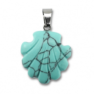 Natural stone charms glass shell Turquoise Blue