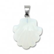 Natural stone charms glass shell Transparent White