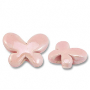 DQ greek ceramic beads butterfly Light Pink
