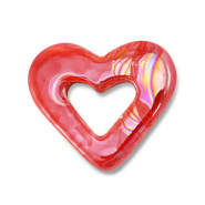 DQ greek ceramic beads heart Red