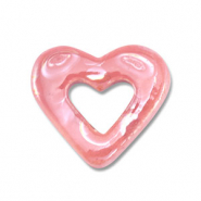 DQ greek ceramic beads heart Mauve Pink