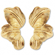 Trendy earrings leaf Gold