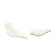 Shell beads bird White (natural colour)