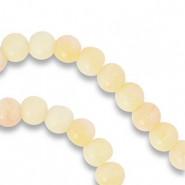 6 mm glass beads Light Yellow-Light Pink-White
