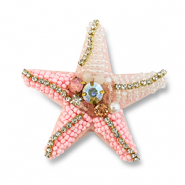 Brooches star Pink-Crystal AB-Gold
