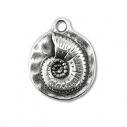 DQ European metal charms shell Antique Silver (Nickelfree)