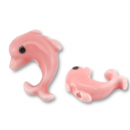 Beads ceramic dolphin Coral Pink