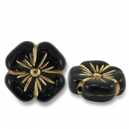 Acrylic beads flower Black-Gold