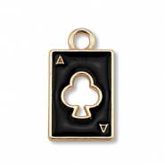 Metal charms enamel card Gold-Black