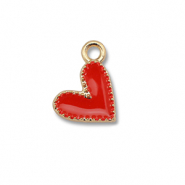 Metal charms enamel heart Gold-Red