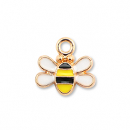 Metal charms enamel bee Gold-Yellow-Black