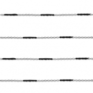 Stainless steel findings belcher chain with rod Silver-Black