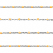 Stainless steel findings belcher chain 1mm Silver-Peach Orange