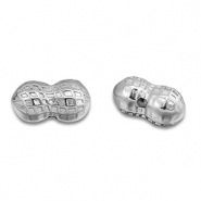 Stainless steel beads peanut Silver