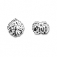 Stainless steel beads flower Silver