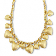 Statement chain necklaces twisted with hearts Gold