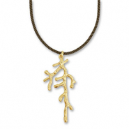 Statement necklaces rope with coral Dark Green-Gold