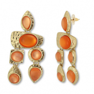 Statement earrings Gold-Coral