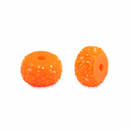 Resin beads rondelle 10mm Neon Orange