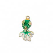 Eco-brass&reg; metal charms fish Gold-Green-White