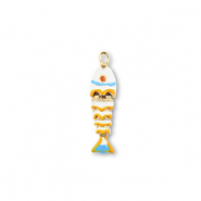 Brass TQ metal charms fish Gold-White-Yellow-Light Blue