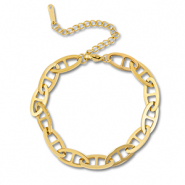 Stainless steel bracelets chain link oval Gold