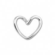 Stainless steel findings connector heart Silver