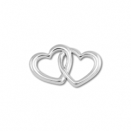 Stainless steel findings connector heart Silver