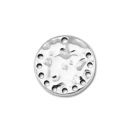 Stainless steel charms / connector round Silver