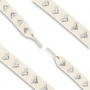 Trendy shoe laces with hearts Off White-Silver