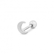 Stainless steel ear piercing moon Silver