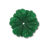 Natural stone beads Quartz flower Dark Green