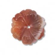 Natural stone beads Agate flower Multicolour Brown-Orange