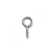Stainless steel findings screw eyes Silver