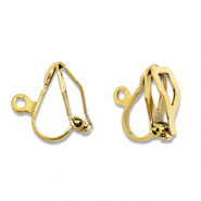 Stainless steel findings clip-on earrings with loop Gold
