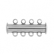 Stainless steel findings multi-strand magnetic clasp Silver